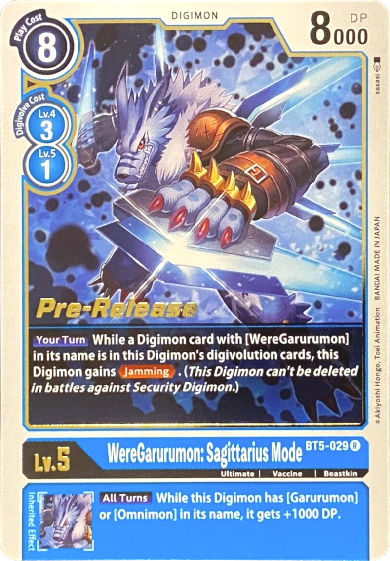 WereGarurumon: Modo Sagitario [BT5-029] [Cartas Promocionales de Pre-lanzamiento Batalla de Omni]
