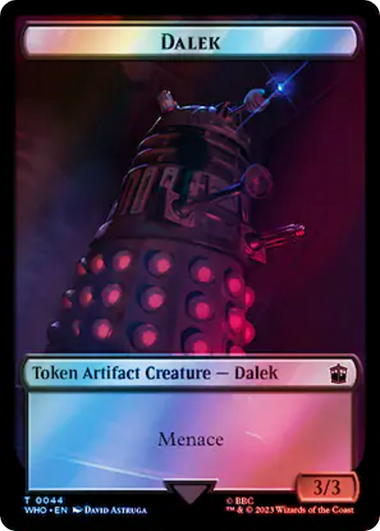 Dalek // Jeton de guerrier extra-terrestre recto-verso (Surge Foil) [Jetons Doctor Who]