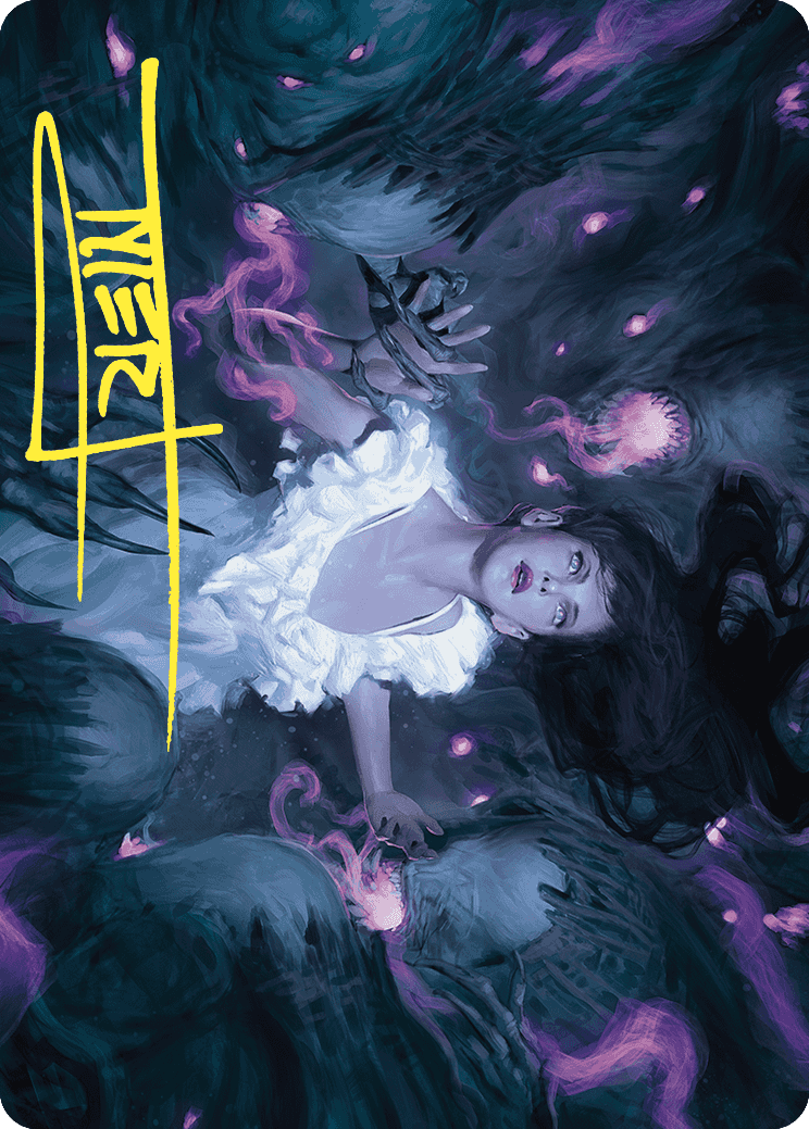 Neva, traquée par les cauchemars – Carte illustration (Signature estampée or) [Série d'illustrations Les friches d'Eldraine]