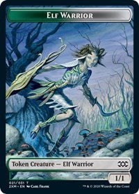 Guerrière Elfe // Jeton double face Plante [Jetons Double Masters]