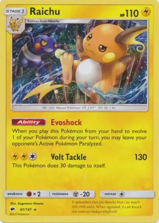 Raichu (41/147) (Cosmos Holo) [Sol y Luna: Sombras Ardientes]