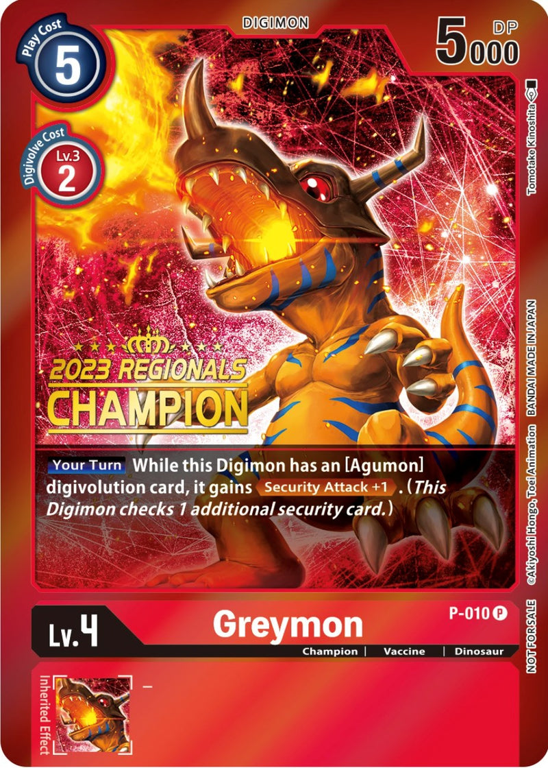 Greymon [P-010] (Campeón Regional 2023) [Cartas Promocionales]