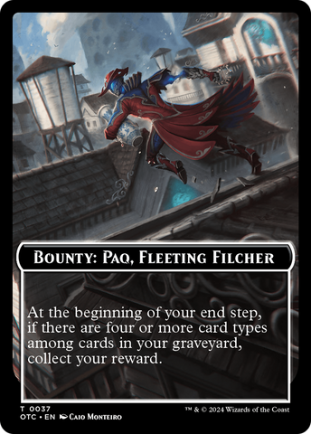 Recompensa: Paq, Ladronzuelo Fugaz // Reglas de las recompensas, Ficha de doble cara [Outlaws of Thunder Junction Commander Tokens]