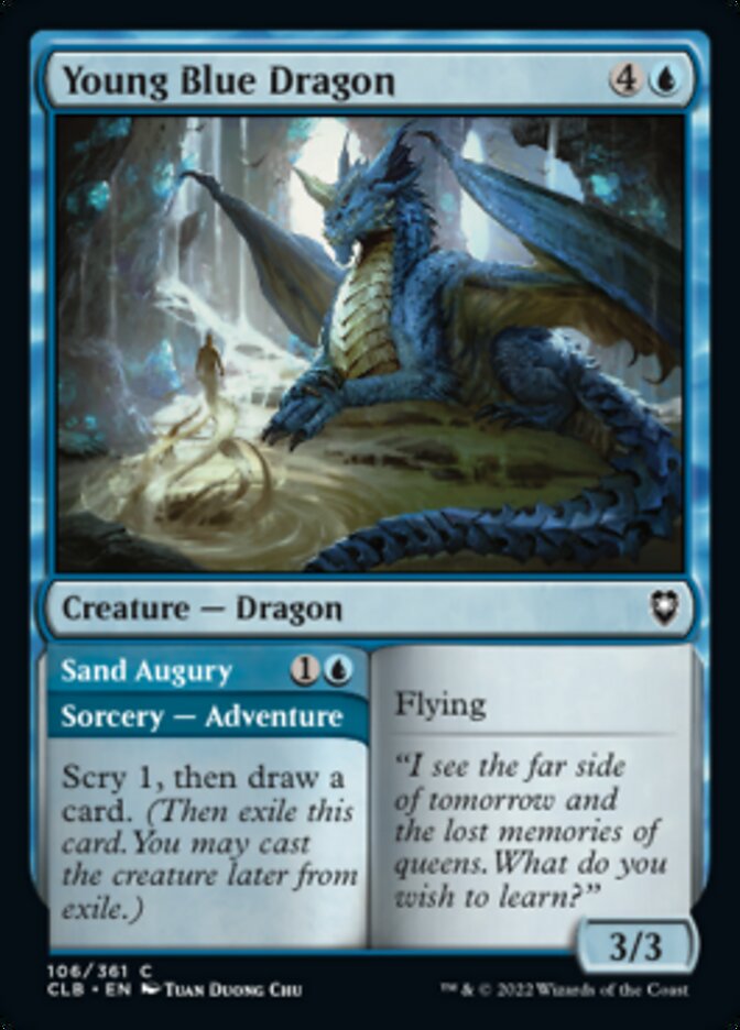Joven dragón azul // Augurio de arena [Commander Legends: Battle for Baldur's Gate]