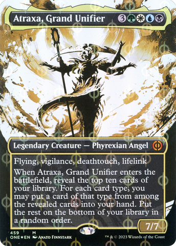 Atraxa, Grande unificatrice (Feuille d'ichor sans bordure avec étape et achèvement) [Phyrexia : Tout sera Un]