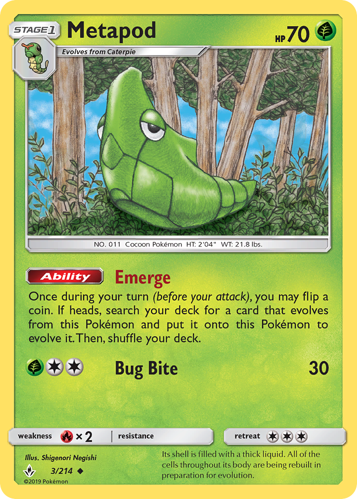 Metapod (3/214) [Sol y Luna-Vínculos Indestructibles]