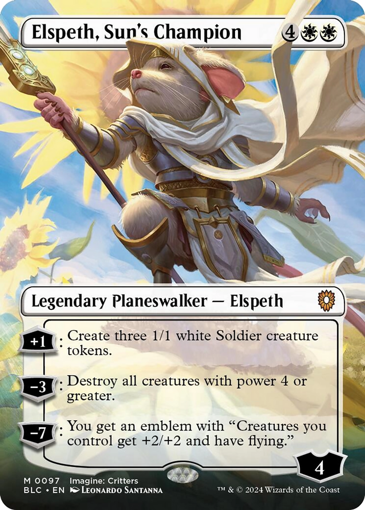 Elspeth, championne du soleil (sans bordure) [Commandant Bloomburrow]