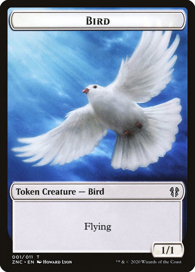Oiseau // Allié Kor Jeton double-face [Jetons Commander Zendikar Rising]