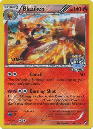 Braségali (14/111) (Promo du Championnat National du personnel) [XY : Poings Furieux]