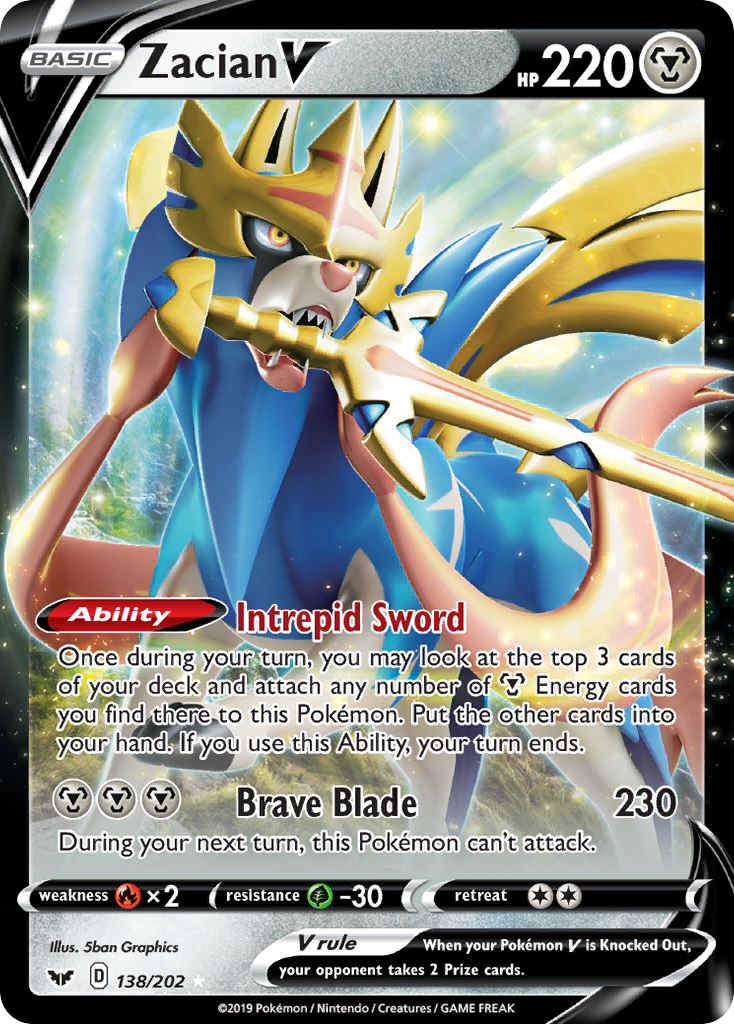 Zacian V (138/202) [Épée et Bouclier : Set de Base]