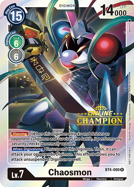 Chaosmon [BT4-090] (Campeón en línea) [Promociones de Great Legend]