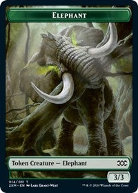 Éléphant // Golem jeton recto-verso [Jetons Double Masters]