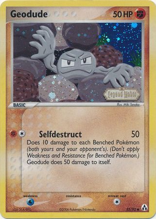 Geodude (53/92) (Estampada) [EX: Legend Maker]