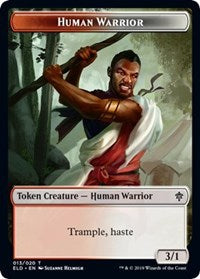 Guerrier humain // Nourriture (15) Jeton recto-verso [Jetons Le trône d'Eldraine]