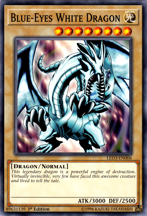Dragon Blanc aux Yeux Bleus [LED3-FR006] Commune
