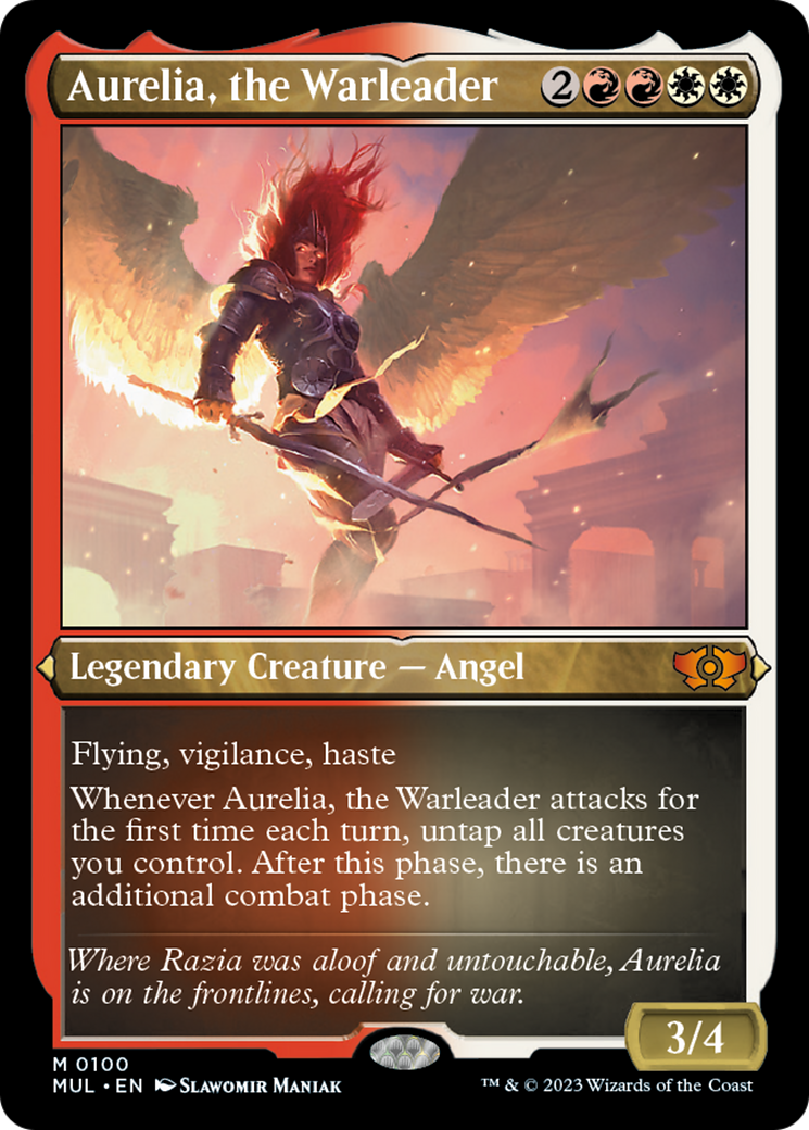 Aurelia, la líder de guerra (grabado foil) [Leyendas del Multiverso]