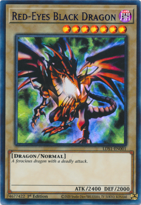 Dragon Noir aux Yeux Rouges (Bleu) [LDS1-EN001] Ultra Rare