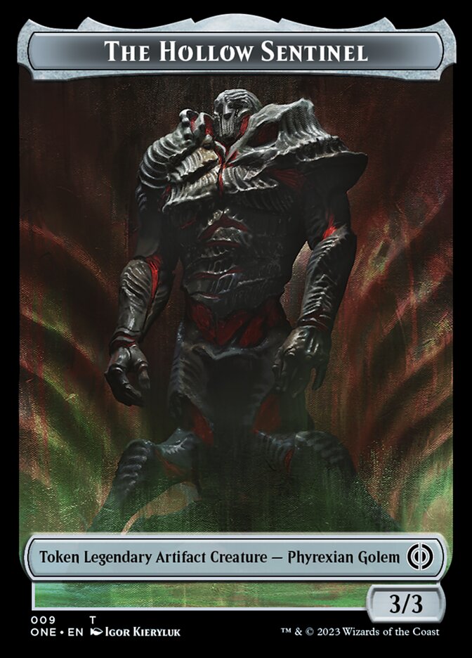 Mite phyrexien (011) // La Sentinelle creuse Jeton recto-verso [Phyrexia : Tout s'unit Jetons]