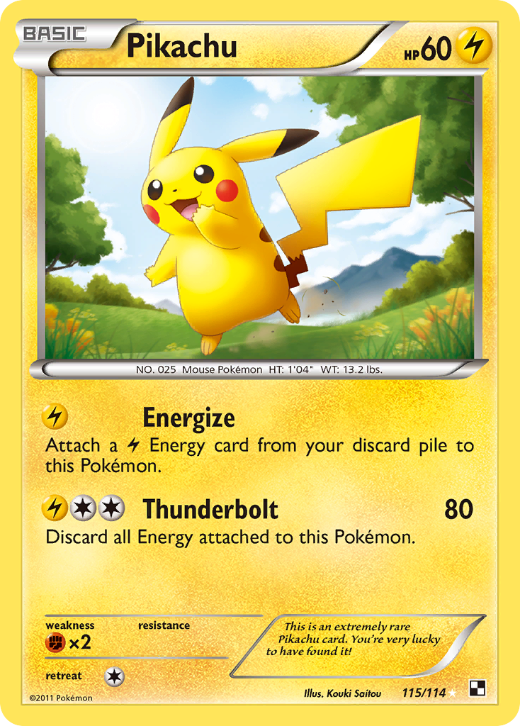 Pikachu (115/114) [Noir & Blanc : Set de base]