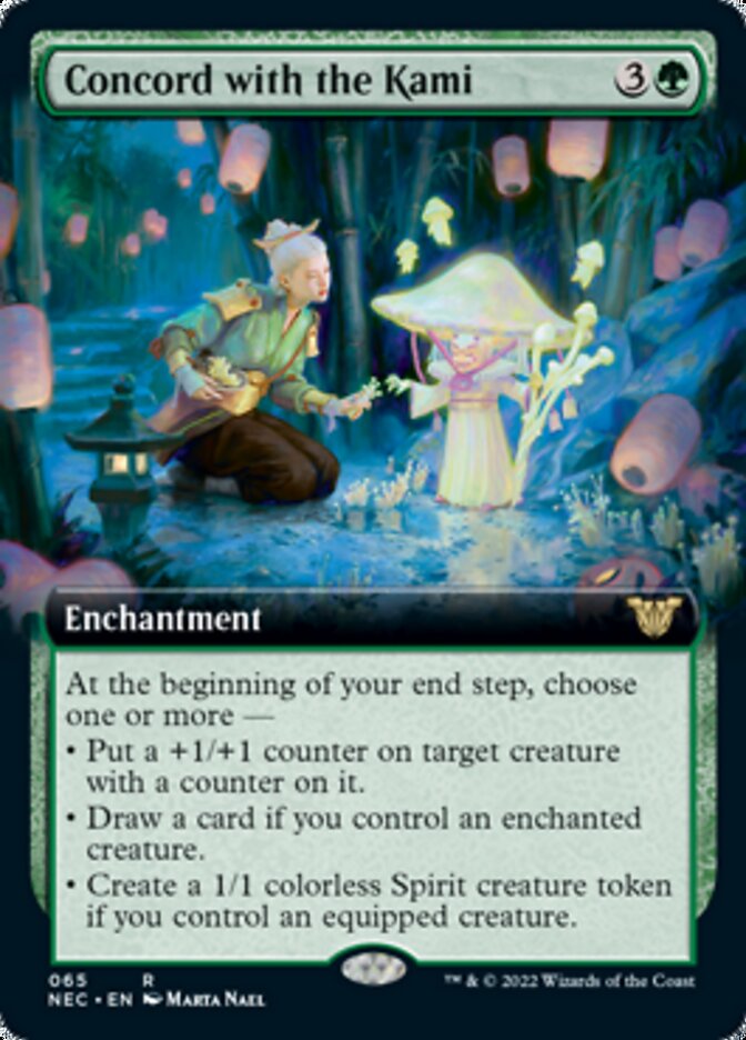 Concorde avec les Kami (Extended Art) [Kamigawa: La Dynastie néon Commander]