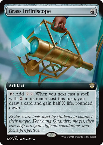 Infiniscopio de latón (Arte extendido) [Commander de Secretos de Strixhaven]