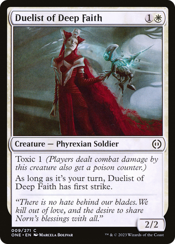Duelista de la fe profunda [Phyrexia: Todos serán uno]