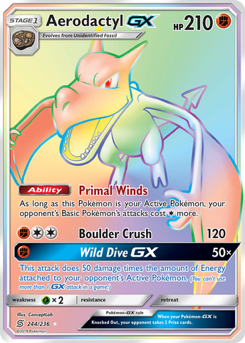 Aerodactyl GX (244/236) [Sol y Luna: Mentes Unidas]