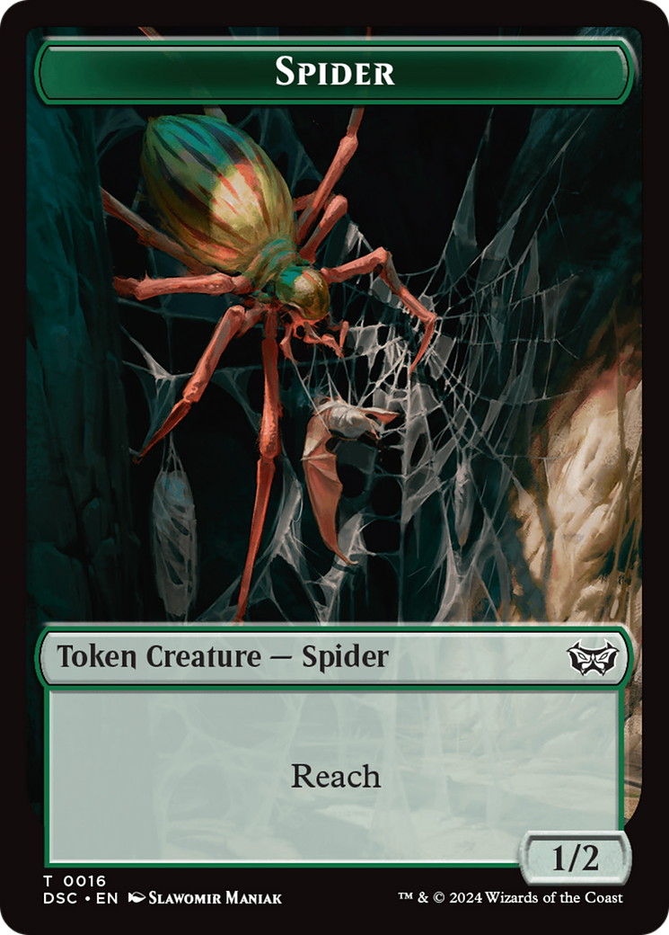 Insecto (0012) // Araña Ficha de dos caras [Duskmourn: House of Horror Commander Tokens]