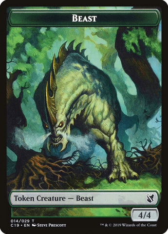 Bestia (014) // Gusano Ficha de dos caras [Commander 2019 Tokens]