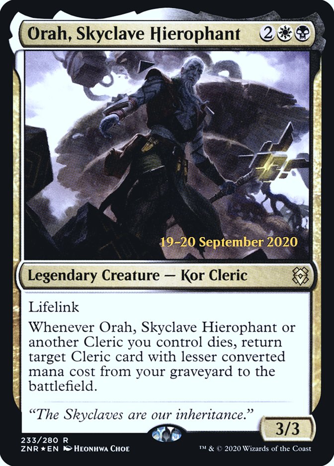Orah, Hierofante de la Enclava [Cartas promocionales de prelanzamiento de Zendikar Rising]