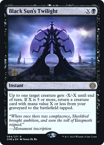 Ocaso del Sol Negro [Phyrexia: All Will Be One Prerelease Promos]