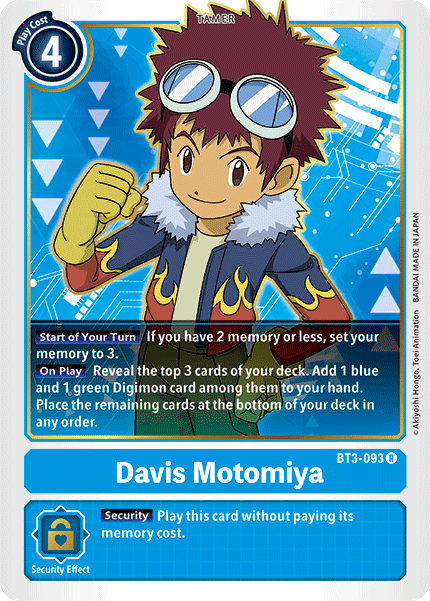 Davis Motomiya [BT3-093] [Sobrecarga de la Edición Especial Ver.1.5]