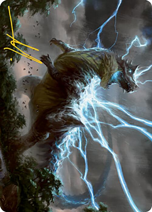 Thrasta, le rugissement de la tempête Carte artistique (41) (Signature estampillée or) [Série artistique Modern Horizons 2]