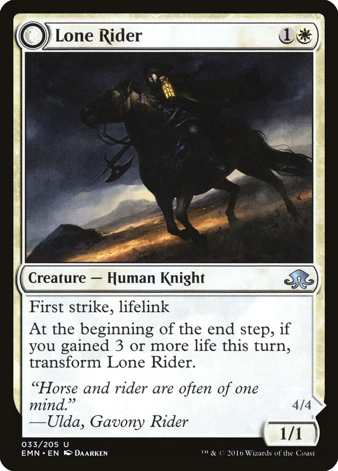Cavalier solitaire // Celui qui chevauche seul [Eldritch Moon]