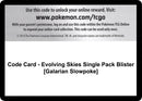 Image for Code Card - Evolving Skies Single Pack Blister [Galarian Slowpoke] - Pokemon