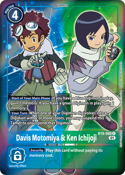 Davis Motomiya y Ken Ichijoji [BT8-088] (Arte Alternativo - Box Topper) [Nuevo Despertar]