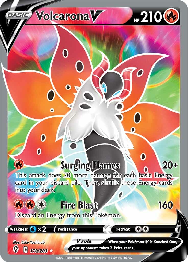 Volcarona V (170/203) [Épée et Bouclier : Ciel Évolutif]