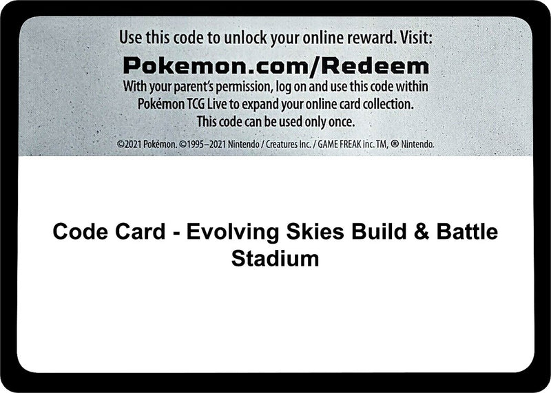Image for Code Card - Evolving Skies Build & Battle Stadium - Pokemon
