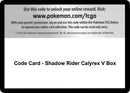 Image for Code Card - Shadow Rider Calyrex V Box - Pokemon