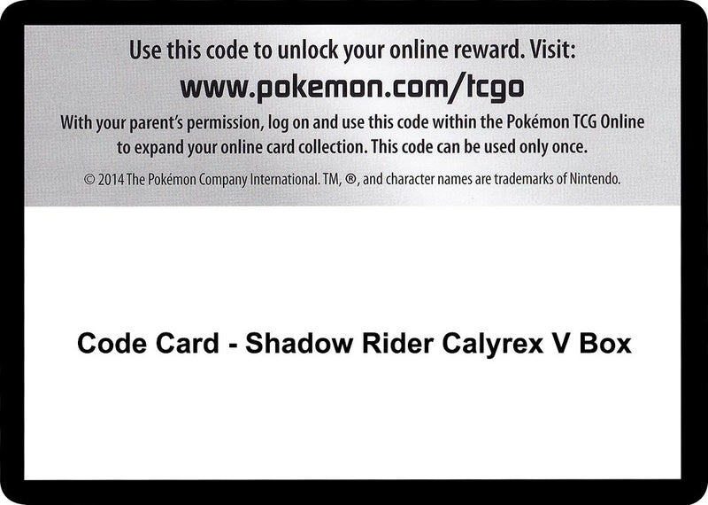 Image for Code Card - Shadow Rider Calyrex V Box - Pokemon