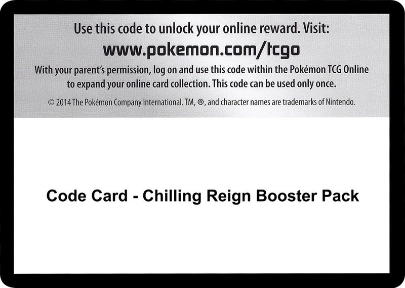 Image for Code Card - Chilling Reign Booster Pack - Pokemon