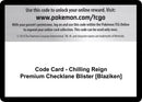 Image for Code Card - Chilling Reign Premium Checklane Blister [Blaziken] - Pokemon