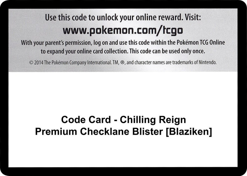 Image for Code Card - Chilling Reign Premium Checklane Blister [Blaziken] - Pokemon