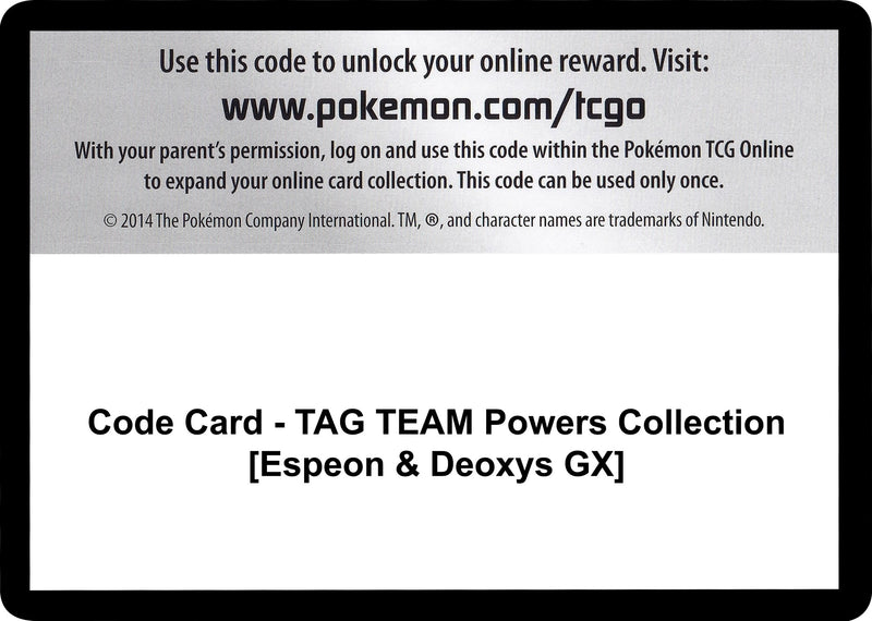 Image for Code Card - TAG TEAM Powers Collection [Espeon & Deoxys GX] (MCAP) - Pokemon