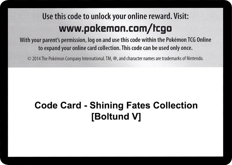 Image for Code Card - Shining Fates Collection [Boltund V] - Pokemon