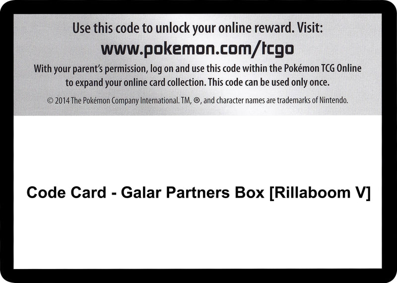 Image for Code Card - Galar Partners Box [Rillaboom V] - Pokemon
