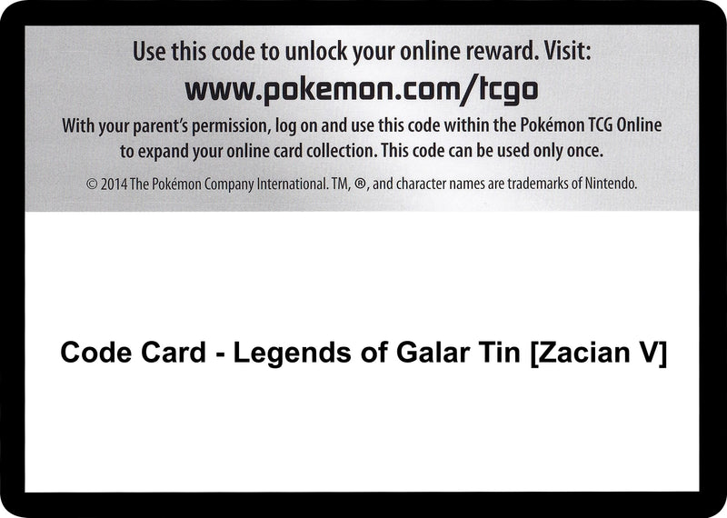 Image for Code Card - Legends of Galar Tin [Zacian V] - Pokemon