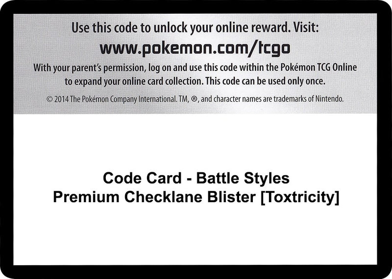Image for Code Card - Battle Styles Premium Checklane Blister [Toxtricity] - Pokemon