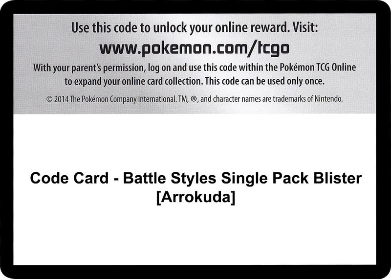 Image for Code Card - Battle Styles Single Pack Blister [Arrokuda] - Pokemon