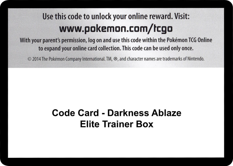 Image for Code Card - Darkness Ablaze Elite Trainer Box - Pokemon